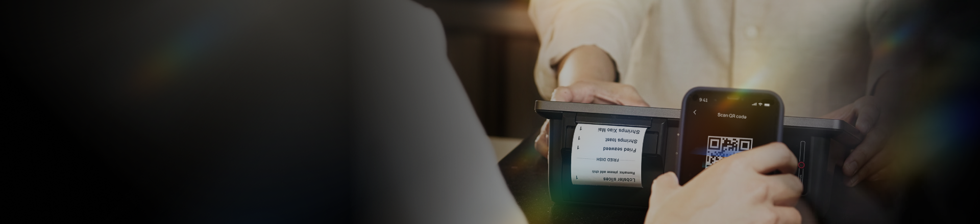 scanning QR code at checkout